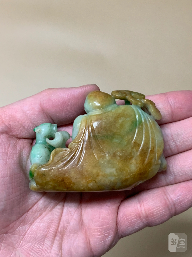 清 翡翠如意罗汉摆件 - 图4